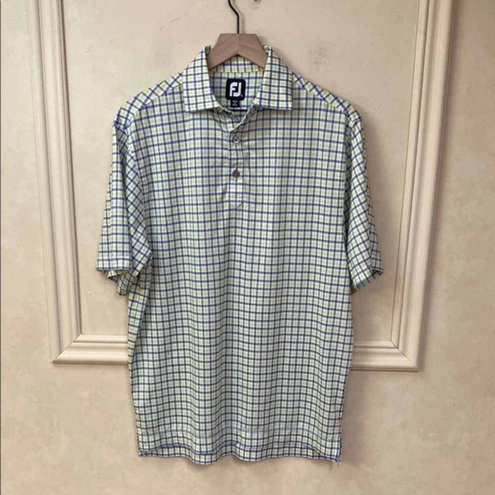 FootJoy Men's Green Checkered Golf Polo